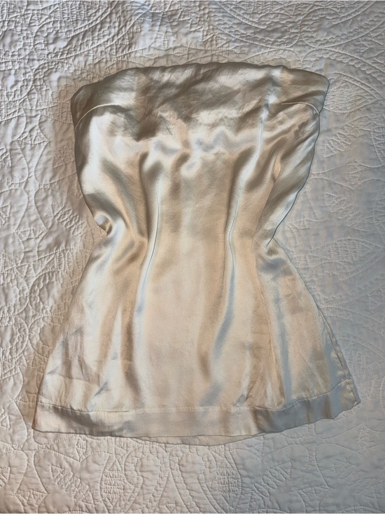 Brunello Cucinelli Tops - Brunello Cucinelli Strapless Silk Ivory Top